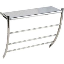 Handtuchhalter Wand, Wandmontage (HxBxT): 53cm x 46cm x 21cm Silber Wandregal für Badezimmer, Badezimmer Zubehör