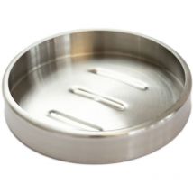 Bagnoxx - Seifenschale Edelstahl Grau Silber 11cm Durchmesser, 2cm Höhe Seifenhalter, Seifenablage, Seifenabtropfschale