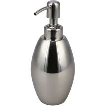 Seifenspender Edelstahl Silber 380ml Volumen rund, 17,9cm Höhe, ø 7,3cm