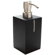 Seifenspender (LxBxH): 7 x 7 x 17cm Schwarz Polyresin