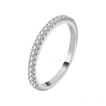 Bague de mariage pour femme, bague de queue minimaliste en diamant à une rangée en or pour femme(numéro 6)