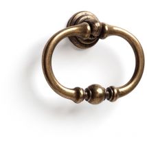 Bague en zamak avec finition en cuir, dimensions: 67x54x16mm - talla