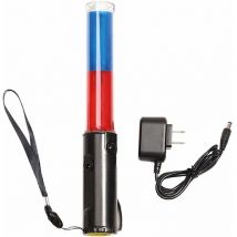Baguette de signalisation de 26 cm - Bâton de signalisation de sécurité à LED Bâton lumineux de concert, avec mode clignotant, lanière de dragonne,