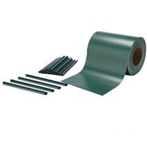 Mucola - 35m Baguette d'intimité en pvc film de protection de l'intimité vert tapis à double tige rouleau de