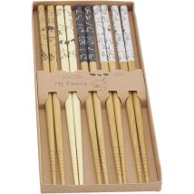 5 paires de baguettes chinoises en bambou