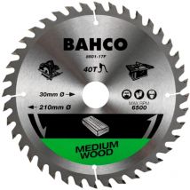 Bahco - 16-Zähne Kreissägeblätter mit hartmetallbestückten, mittelgrobe Zähne für Arbeiten in Holz, 125 mm