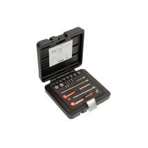 Jeu de douilles 1/4, 6 pans métriques, cliquet tête ronde/embouts/adaptateur-29p - Bahco