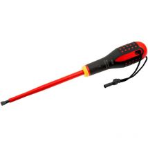 Bahco Isolierter Ergo Schlitzschraubendreher Mit Kevlar-sicherheitsschnur, 1,2 X 6,5 X 150 Mm