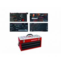 BAHCO Werkzeugkasten 129-teilig – Metall – Luftfahrtmechanik – Schubladensperrsystem – 585mm x 300mm x 257mm – 26,1kg
