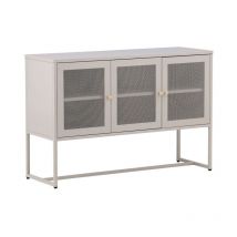 Paris Prix - Bahut 3 Portes en Métal 'Malla' 120cm Beige
