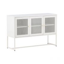 Paris Prix - Bahut 3 Portes en Métal 'Malla' 120cm Blanc