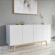 Kommode home 4 Türen 2 Schubladen / Weiß/