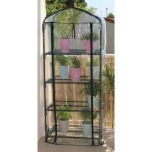 Jany France - Baie vitrée 4 niveaux avec maison pvc - l. 69 x p. 49 x h. 160 cm - Fabriquée en France Jany