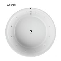 Baignoire balnéo ronde NOA blanche Ø 190 cm - Tablier non inclus Confort