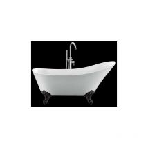 Baignoire ancienne sur pieds BALMAIN Blanche 161 cm Pieds d'Aigle Noirs