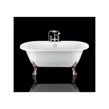 Rogier&mothes - Baignoire ancienne sur pieds chelsea Blanche 170 cm Pieds de Lion Cuivre rouge vieilli