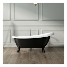 Rogier&mothes - Baignoire ancienne sur pieds richmond Noire 171 cm Pieds de Lion Noirs