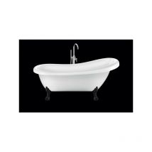 Rogier&mothes - Baignoire ancienne sur pieds richmond Blanche 155 cm Pieds de Lion Noirs