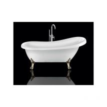 Rogier&mothes - Baignoire ancienne sur pieds richmond Blanche 155 cm Pieds de Lion Bronze jaune vieilli