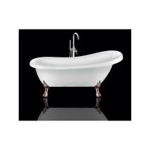 Rogier&mothes - Baignoire ancienne sur pieds richmond Blanche 155 cm Pieds de Lion Cuivre rouge vieilli