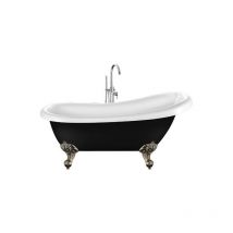 Rogier&mothes - Baignoire ancienne sur pieds richmond Noire 171 cm Pieds d'Aigle Bronze jaune vieilli