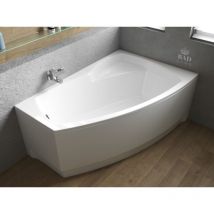 Badland - Baignoire Bain d'angle 150x100 Droite avec tablier en acrylique, Siphon de bain et pieds (support) - Set 4en1 - Fabriqué en ue frida