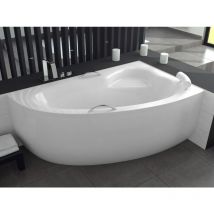 Badland - Baignoire Bain d'angle 150x100 Droite avec tablier en acrylique, Siphon de bain et pieds (support) - Set 4en1 - Fabriqué en ue natalia