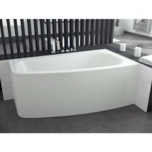 Baignoire Bain d'angle 150x80 Droite avec tablier en acrylique, Siphon de bain et pieds (support) - Set 4en1 - Fabriqué en ue Badland luna