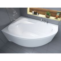 Badland - Baignoire Bain d'angle 160x100 Gauche avec tablier en acrylique, Siphon de bain et pieds (support) - Set 4en1 - Fabriqué en ue marea