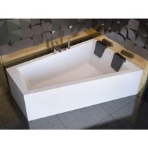 Baignoire Bain d'angle 170x125 Droite avec tablier en acrylique, Siphon de bain et pieds (support) - Set 4en1 - Fabriqué en ue Badland intima