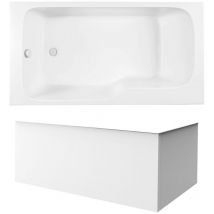Baignoire bain douche Jacob Delafon Malice antidérapante + tablier angle 160 x 85 gauche