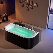 Boreal Sauna - Baignoire balneo neo black 1 place archipel 180x86