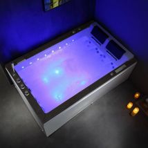 Boreal Sauna - Baignoire balneo lord duo black 2 places archipel 185X120 - gauche