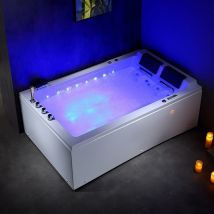 Boreal Sauna - Baignoire balneo lord duo blanc 2 places archipel 185X120 - gauche