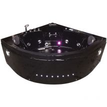 Eliteshopping - Baignoire Balnèo noir 150 x 150 cm Chromothérapie 14 jets – Verbena