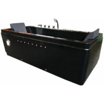 Baignoire Balnéo Noir 180 X 85 Cm Double Pumpe Air Et Eau 20 Jets – Rose
