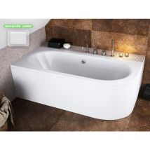 Baignoire d'Angle - avec Tablier Blanc et Repose Tête offert avita 160x75 - Gauche - Blanc