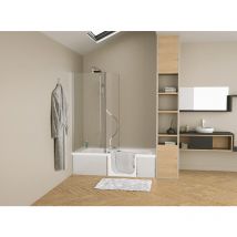 Kinedo - Baignoire Duo pack Design 3 170 x 75 cm blanche pour installation en angle et tête à gauche