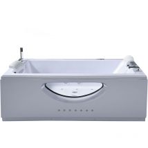 Eliteshopping - Baignoire hydromassage blanc double pompe 178 x 147 cm 32 jets – Petal