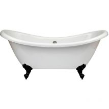 Legend - Baignoire Îlot Double Dos Pieds Pattes d'Aigle Noir 175cm x 73cm - Hudson Reed