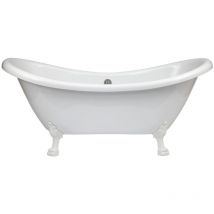 Legend - Baignoire Îlot Double Dos Pieds Pattes de Lion Blanc 175cm x 73cm - Hudson Reed