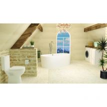 Ondee - Baignoire oleron - Baignoire îlot 170x80cm - Acrylique renforcé 3mm - Blanc