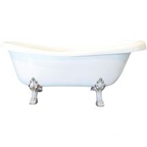 Ondee - Baignoire retro 1900 - Baignoire îlot 170x75cm - Acryl. renforcé 12mm - Blanc