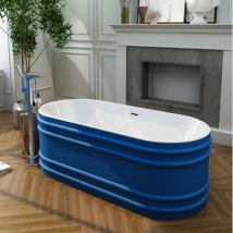 Baignoire îlot design 180x80 cm - Bleu style Haussmannien - Acrylic Lucite