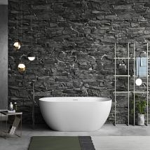 Stano. - Baignoire îlot design ovale lisbon blanche 170 cm Brillant