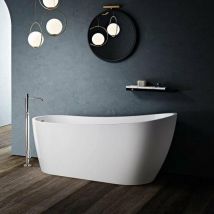 Baignoire îlot design ovale sutton blanche 152 cm