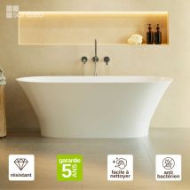Baignoire îlot glit en Minéral Composite Blanc Mat L157l69H55 - sanizéo by Lavaberg