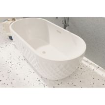 Sanitaire – Baignoire autoportante PRISM 170x80 cm – Acrylique renforcé, Blanc brillant, Texture 3D – Salle de bain et WC