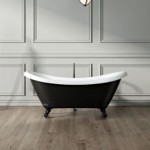 Baignoire ancienne sur pieds DARLINGTON Noire 175 cm Pieds d'Aigle Noirs