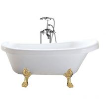 Baignoire ilôt retrò avec pieds Or + Melangeur – Marigold